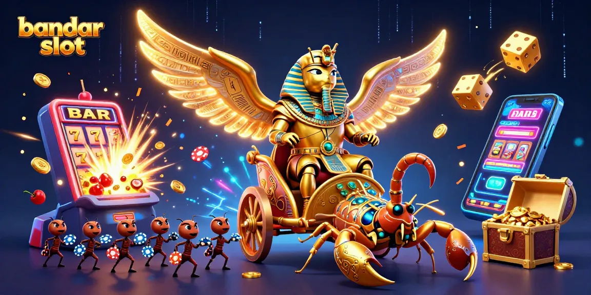 Engage in exhilarating gameplay with bandar slot featuring vibrant slot machine elements and captivating characters.