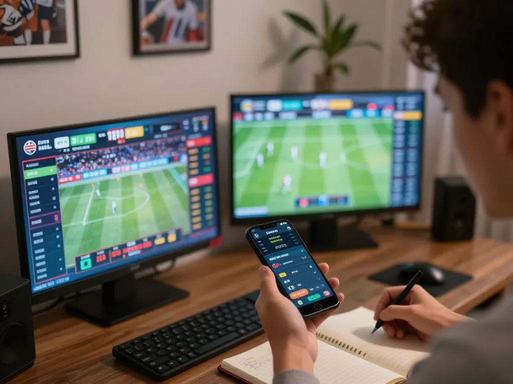 Engaging sports betting scene featuring 8day app in action during a live game