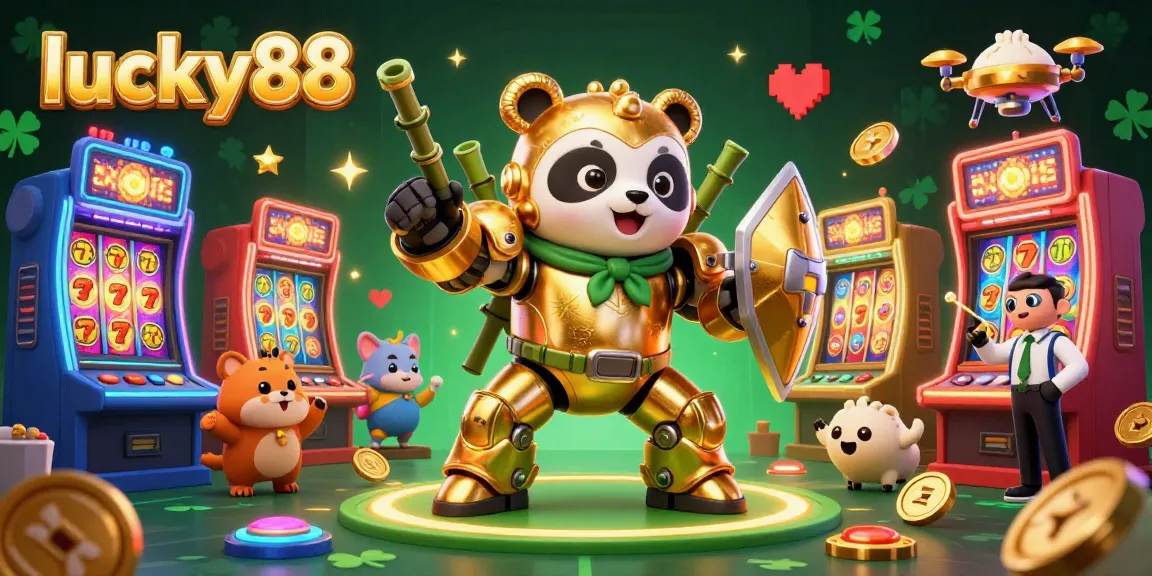 Experience thrilling gaming with lucky88 featuring a golden panda in a dynamic casino scene.