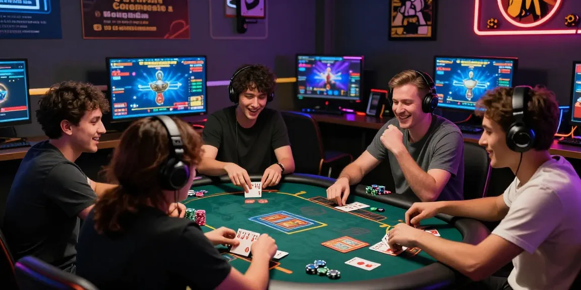 A vibrant online gaming scene showcasing players enjoying card games on the 68gamebai platform, surrounded by colorful game graphics and immersive atmosphere.