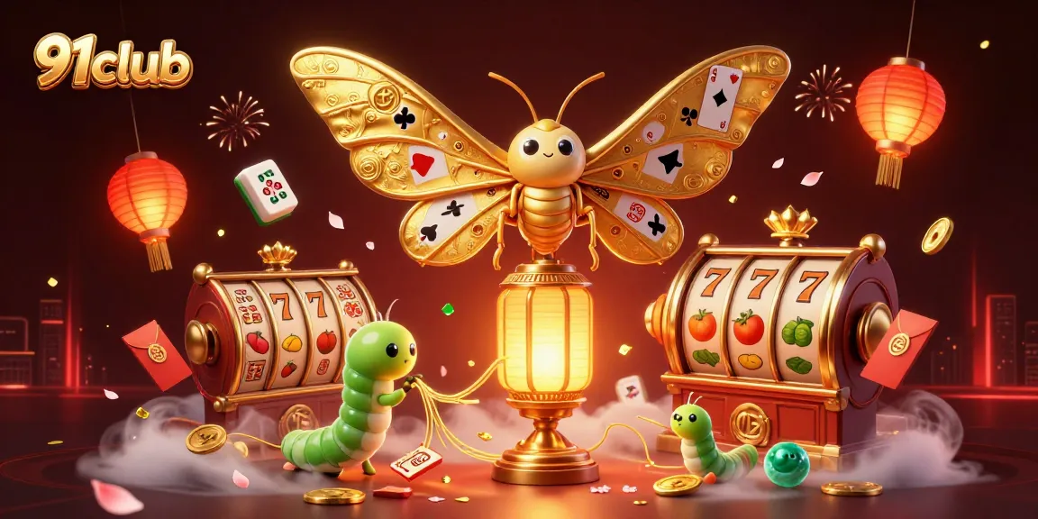 Engage with the vibrant 91club universe through a spectacular casino-themed 3D illustration with dynamic game elements.