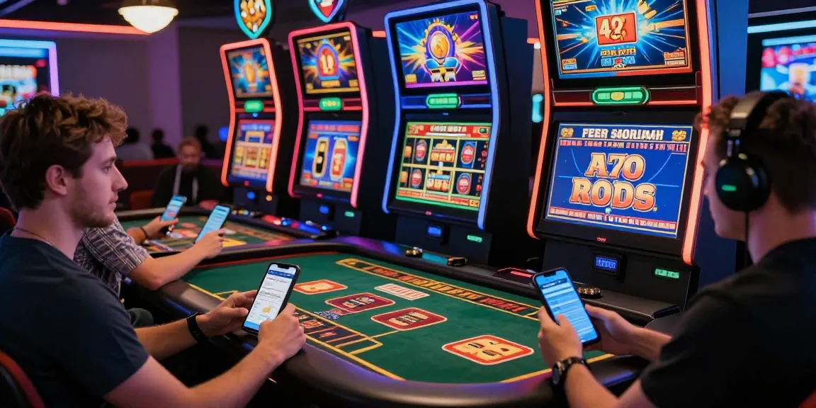 Interaktive Szene von Spielern, die ein Paysafe Card Casino-Erlebnis genießen und mit digitalen Spielen und sicheren Zahlungen interagieren.