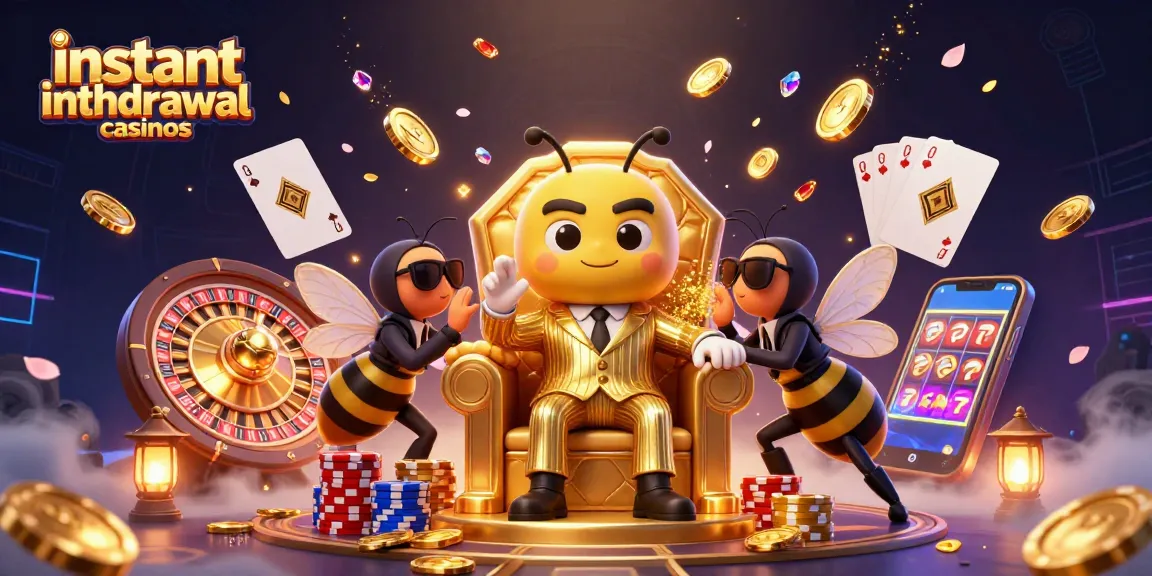 Experience the thrill of instant withdrawal casinos with the cartoon mob boss and magical scene.