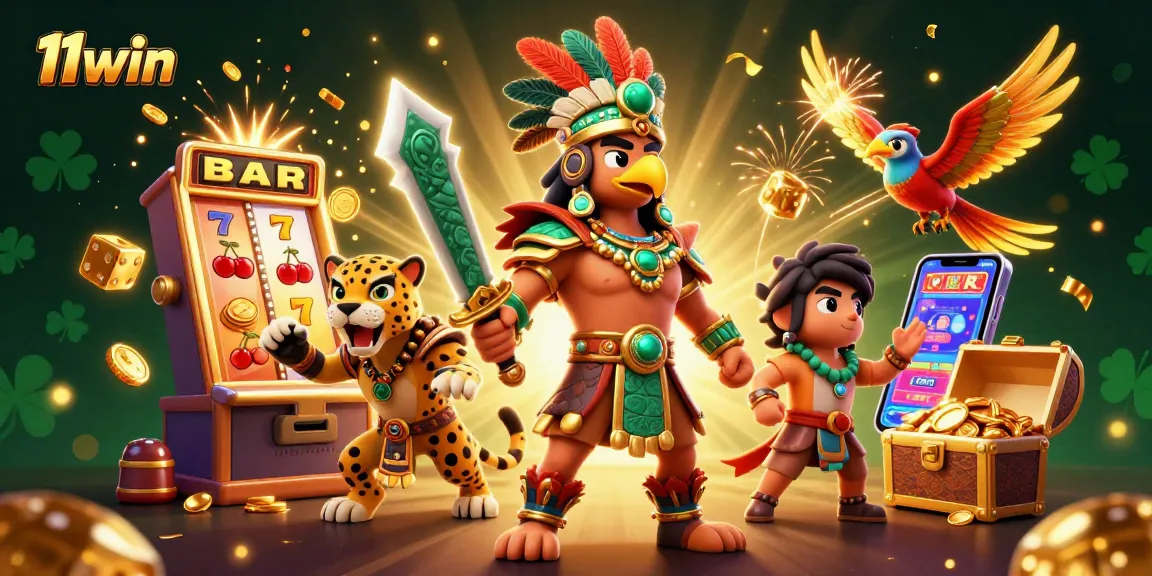 Spin the slots and win big with 11win in this vibrant casino scene full of excitement.