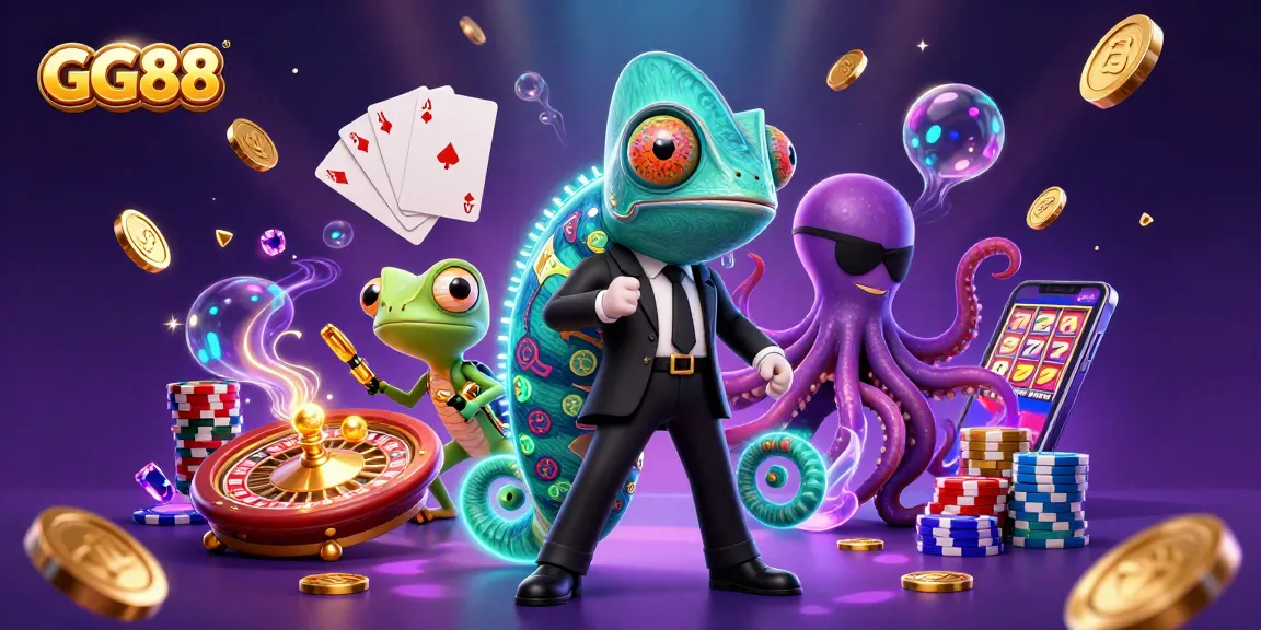 Join the excitement at GG88, where vibrant characters and casino elements create a thrilling atmosphere.