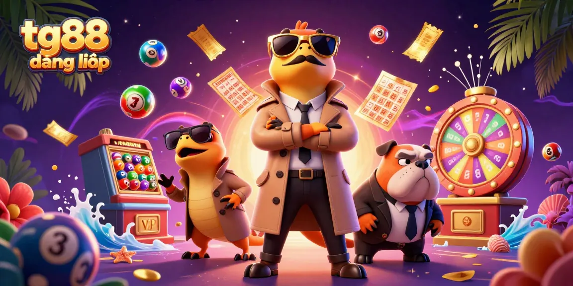 Experience tg88 đăng nhập with three raptors in a trench coat in a vibrant casino scene.