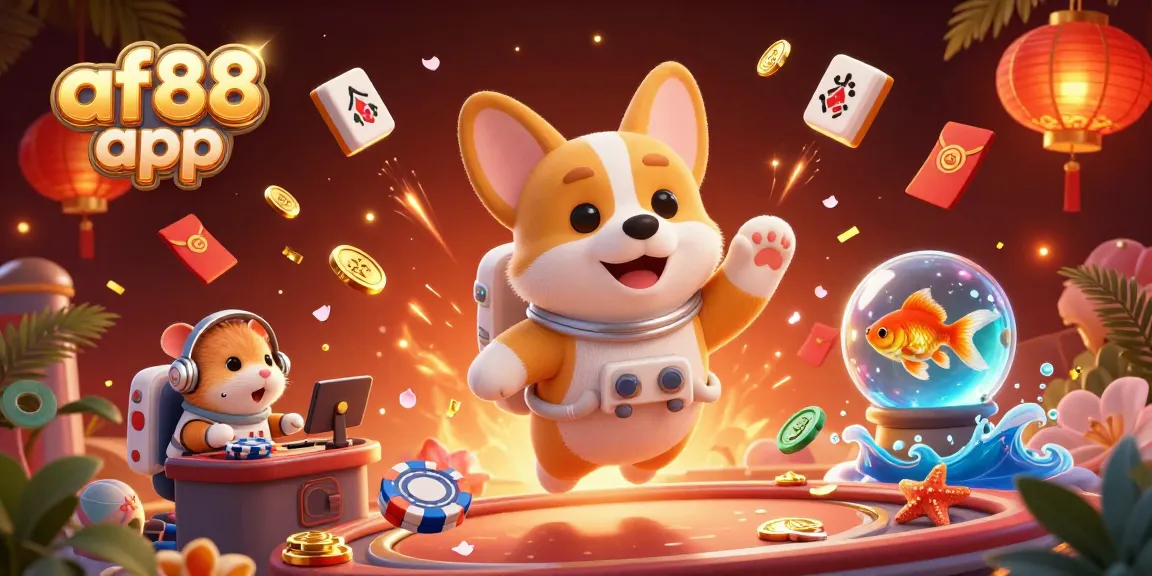 Engage with the af88 app in a vibrant space casino scene with dynamic gaming elements.