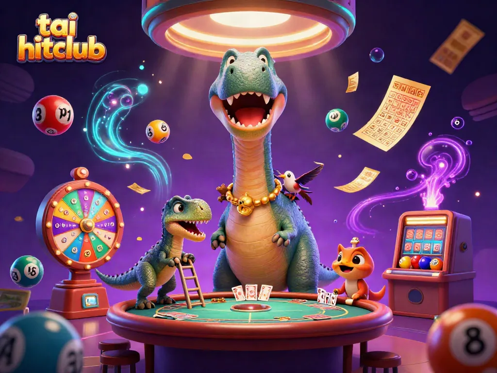 Engage in the excitement of tai hitclub with thrilling 3D casino elements and characters in an animated scene.