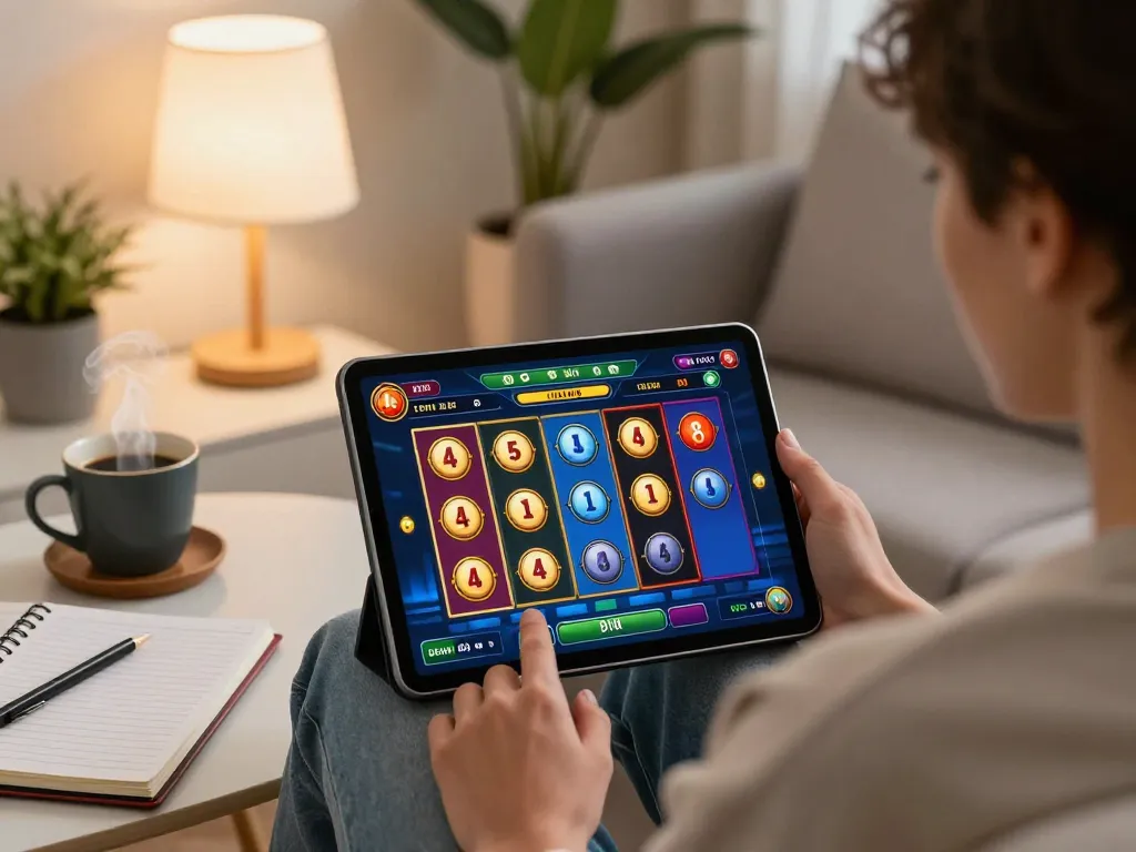 Engaging in online slot gameplay with sunwingo in a cozy, welcoming home environment