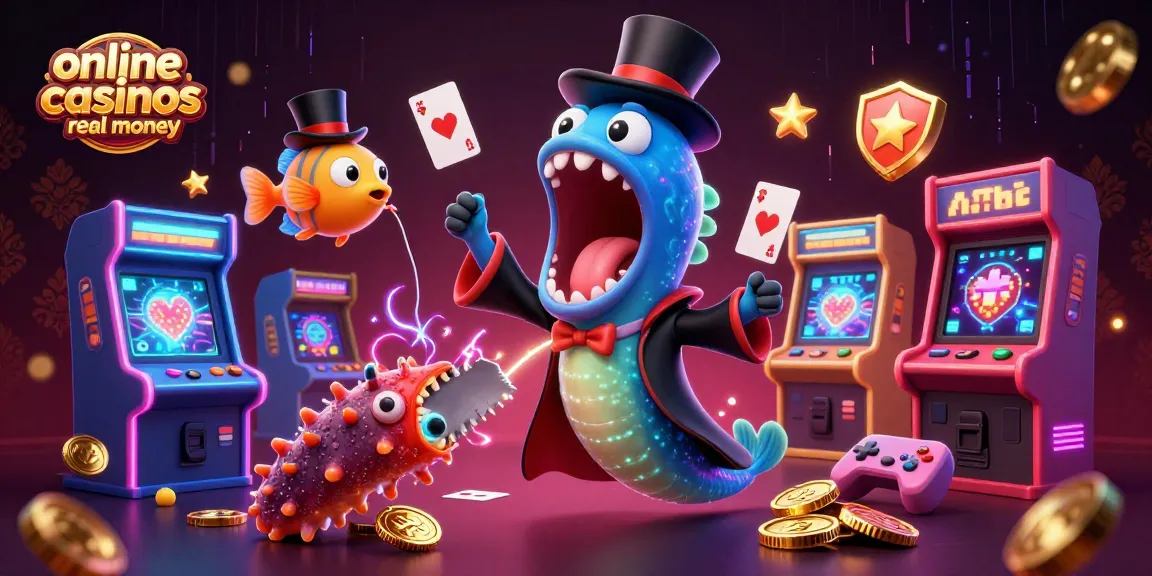 Engage in exciting online casinos real money with a vibrant visual of an eel magician performing tricks.