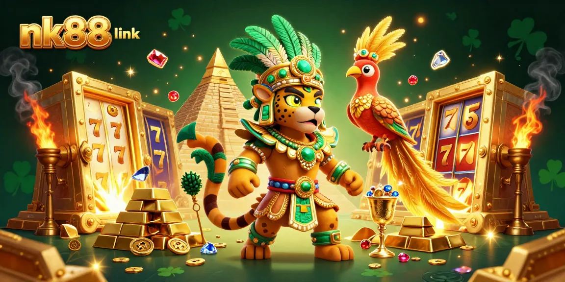 Engage in thrilling gameplay with nk88 link featuring dynamic Mayan characters and vibrant casino elements.