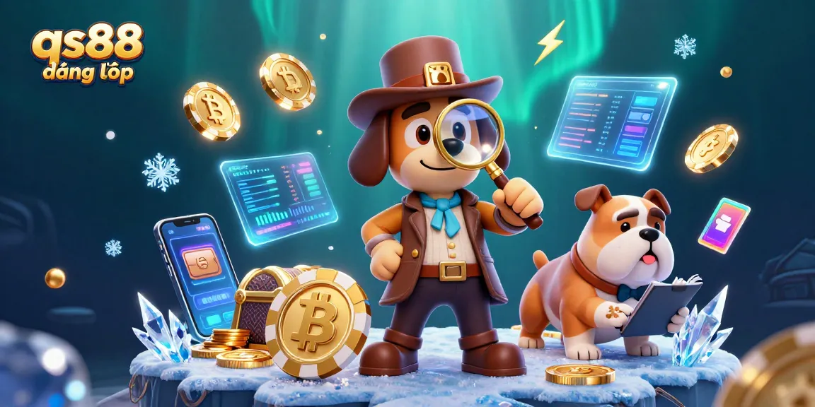 Engage with qs88 đăng nhập through playful characters uncovering treasure clues in a vibrant casino scene.