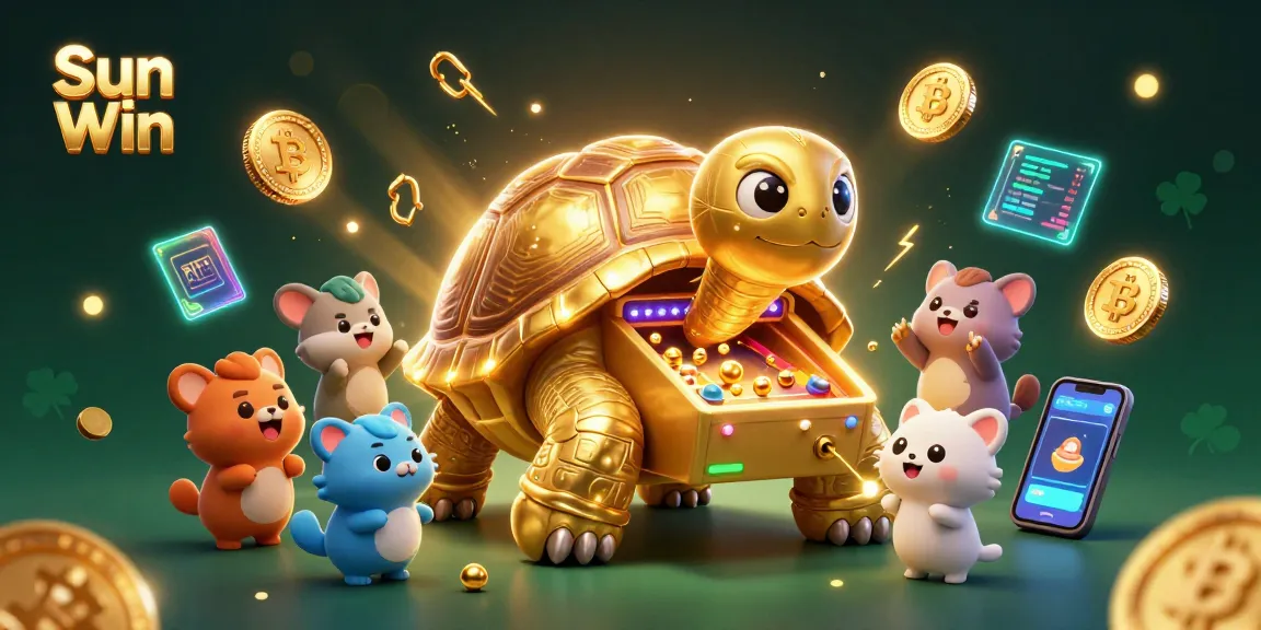 Engage with Sun Win as animals enjoy a dynamic casino experience in a vibrant, colorful setting.