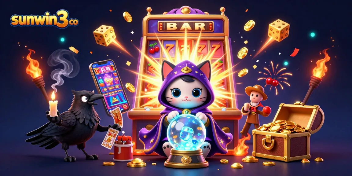 Experience thrilling wins at sunwin3 co with a vibrant casino scene featuring vibrant characters and game elements.