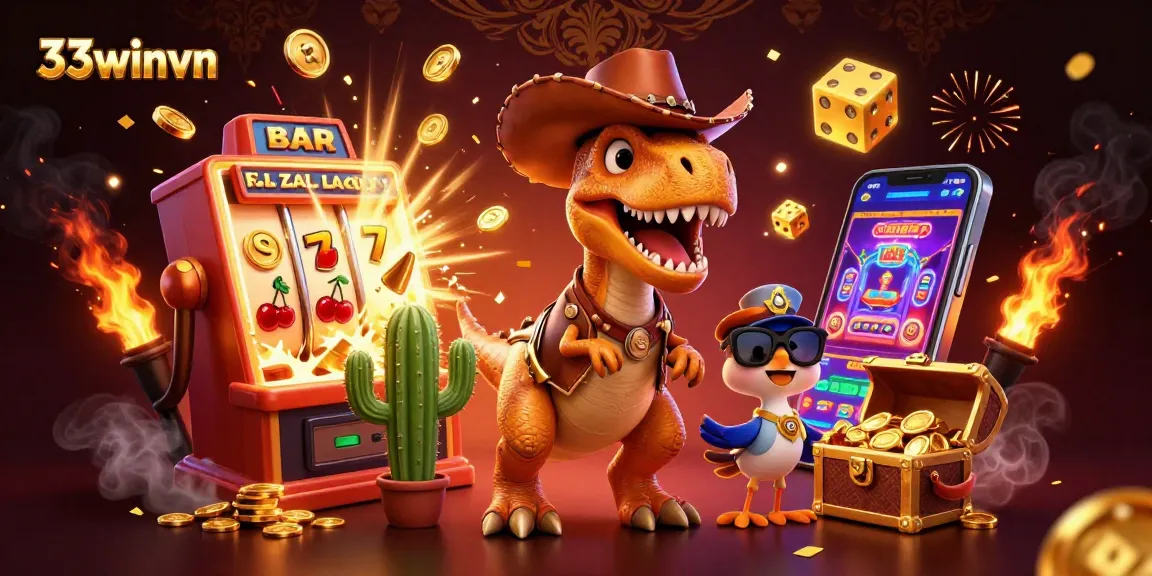 Experience thrilling slots at 33winvn with vibrant characters celebrating jackpot wins.